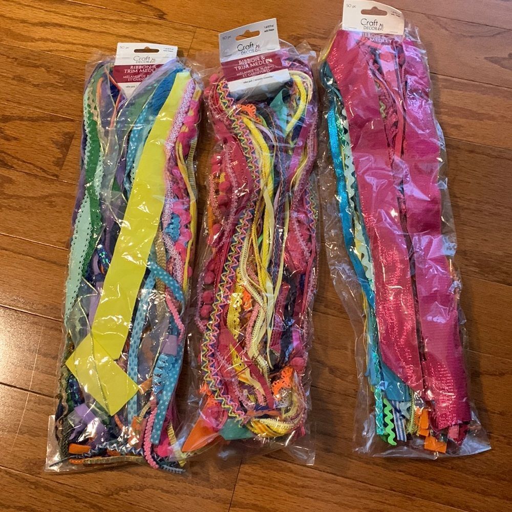 Craft Decor Ribbon & Trim melody value pk. 50pc X 1 yard X 3 packages (Party)